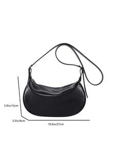 Chic Vintage-Inspired Large Capacity Crossbody Bag - Versatile Faux Leather Dumpling Shoulder Purse For Women, Black - Black - View 7