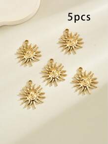 5 件不锈钢跨境液压吊坠复古椭圆形太阳和月亮爱心吊坠项链珠宝配饰 - 不銹鋼吊墜 - 查看 18