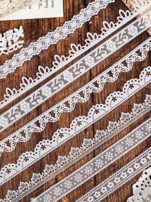 1 卷复古蕾丝图案和纸胶带，蕾丝装饰胶带，适用于剪贴簿、日记、DIY 工艺品 - 彩色 - 查看 1