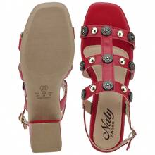 Women's Sandals 41,42,43 Medium Heel Fashion Gladiator Comfortable Blogger Original Naty Shoes