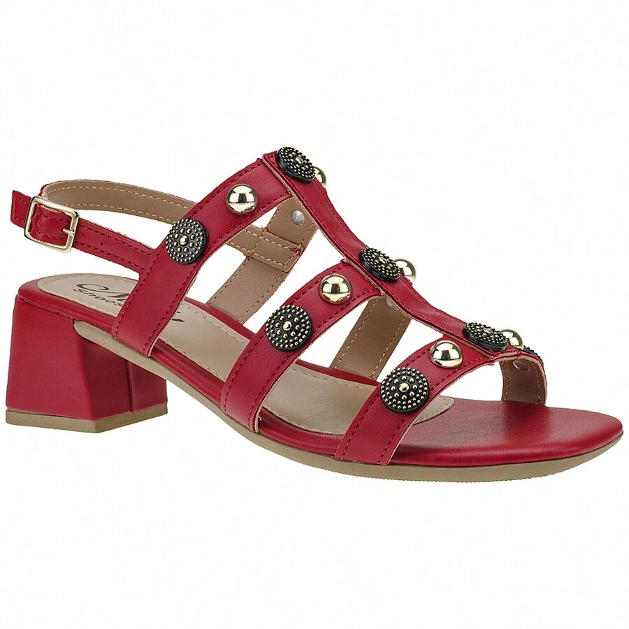 Women's Sandals 41,42,43 Medium Heel Fashion Gladiator Comfortable Blogger Original Naty Shoes