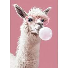 1pc Funny Cute Animal Bubble Party Disco Pink Posters Kitten Llama Koala Prints Canvas Printing Wall Art Picture For Room Home Decor No Frame