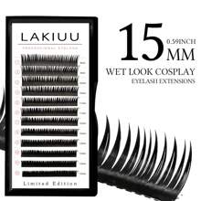 12 Rows D Curl Wet Look Cosplay Eyelash Extensions Cluster Volume Lashes 8-15mm DIY Soft Mink False Eyelashes