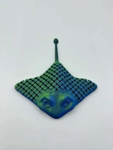 3D打印蝠鲼，可移动雕塑，泳池鱼缸装饰模型玩具，圣诞节和派对礼物推荐-多种颜色可选 - 彩色 - 查看 7