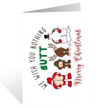 1 bucă felicitare de Crăciun Naughty Butt pentru bărbați și femei, felicitare amuzantă de Crăciun pentru soț, soție, vă dorim nimic, felicitare de Crăciun fericit, cadou unic pentru prieteni și familie