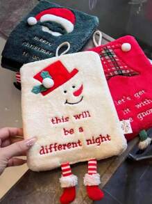 1pc Christmas Hanging Hand Towel For Kitchen, Bathroom, Quick Dry Absorbent Decorative Cloth