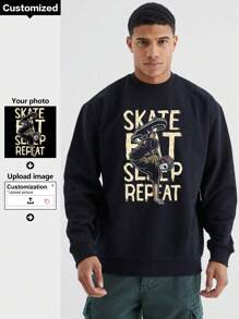 Sudadera de estilo novio personalizada para hombres, se puede personalizar con sus propias imágenes como impresiones en el pecho, use su equipo favorito, paisajes, arte o el logotipo de su propia tienda. Regalo personalizado para el novio o esposo.