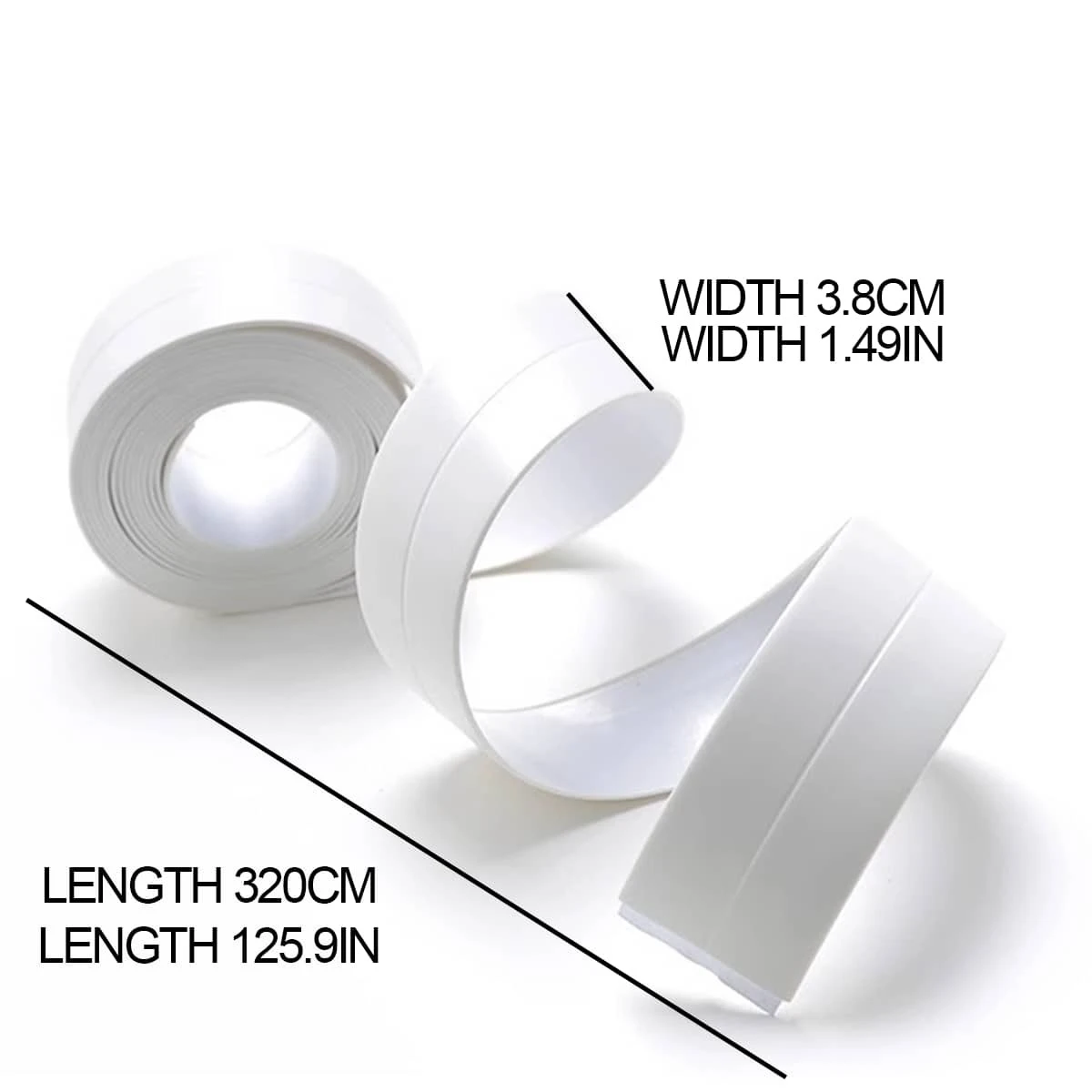 1pc MultiLength Bathroom And Toilet Caulking Tape, SelfAdhesive