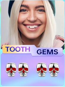 JADVY Niềng răng vàng và bạc cho răng đơn, niềng răng trang sức hip hop mạ điện, phong cách sành điệu - Nhiều màu - Xem 9