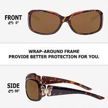 Kính râm phân cực SIPHEW dành cho nữ với phong cách Jackie O thời thượng - Thiết kế quấn quanh và bản lề hình cánh bướm bảo vệ khỏi tia UV400 - Nhiều màu - Xem 2