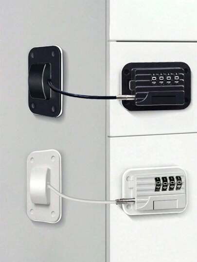 1 件带密码的冰箱冰柜门锁，适用于厨房冰箱、橱柜和抽屉、壁橱、窗户、门的防盗冰箱门锁 - 无需工具或钻头