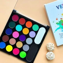 VERONNI 22 màu sơn mặt tan trong nước trang điểm Halloween, bảng màu sơn đèn UV Neon đen, bảng màu sơn mặt chuyên nghiệp cho trang điểm chú hề SFX Halloween - Nhiều màu - Xem 9