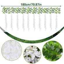 4 chiếc, Hoa tử đằng nhân tạo treo, gồm 10 cành, 70,8 inch Hoa tử đằng trắng giả treo cho tiệc cưới ngoài vườn Trang trí nhà cửa - trắng - Xem 2