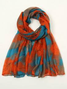 1pc Floral Print Casual Elegant Lightweight Business & Party Polyester Chiffon Scarf, Suitable For Spring, Summer, Autumn And Winter