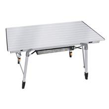 Froadp Foldable Camping Table 90x52x45 Cm Folding Table Height Adjustable Camping Table 3-Part Aluminum Folding Table With Non-Slip Feet Folding Table With Carrying Bag Travel Table - Silver - View 1