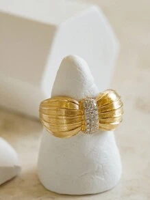1pc 18K Gold Plated Thick Bread Knot Ring, Vintage S925 Sterling Silver Matte Textured Ring Design, Suitable For Women Everyday Wear