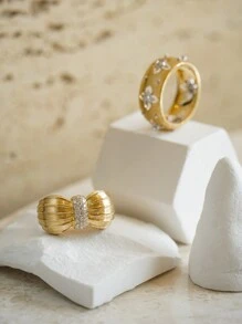 1pc 18K Gold Plated Thick Bread Knot Ring, Vintage S925 Sterling Silver Matte Textured Ring Design, Suitable For Women Everyday Wear