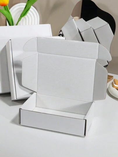 10个/包白色瓦楞纸送货箱，包装箱，邮政纸箱，包装材料，飞机箱，礼品盒，适用于小型企业包装和运输情人节