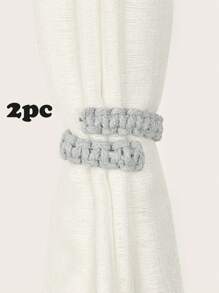 1pc/2pcs/4pcs Rope Braided Twist Window Curtain Hooks - Grey - View 8