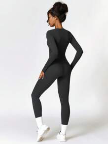 MASKERT "2-Piece Set"Women's Sports Suit, Sports Running Suit, Yoga Suit, Home Casual Suit, Skin Friendly And Comfortable - 黑色 - 查看 2