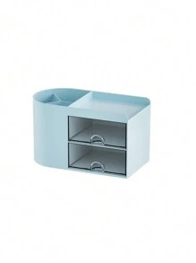 1 hộp đựng đồ để bàn mini có 2 ngăn kéo, hộp đựng bút chì đa chức năng cho bàn làm việc, hộp đựng đồ dùng văn phòng phẩm & đồ dùng văn phòng đơn giản và sáng tạo cho trường học, văn phòng, ký túc xá, hộp đựng đồ nhiều ngăn, hộp đựng đồ trang điểm, đồ dùng cho ngày tựu trường, quà tặng ngày lễ, quà tặng Giáng sinh - Nhiều màu - Xem 13