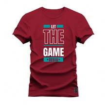 T-Shirt Unisex Printed Cotton Shirt Let The - 紫紅色 - 查看 1
