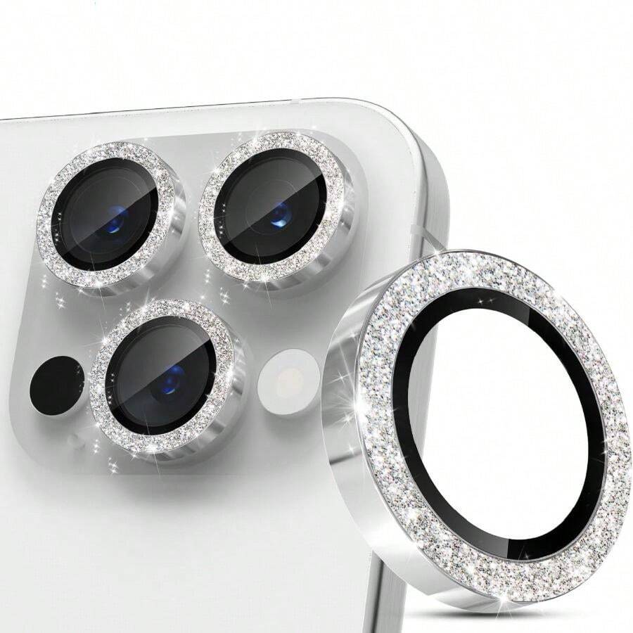 Camera Lens Protector Fo IPhone 16 15 14 13 12 11 , [Glitter Decoration