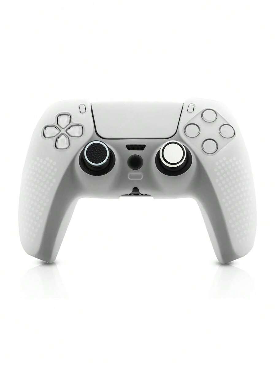 1 套：PlayStation 5 控制器保护套 + 2 个硅胶拇指握把帽，防滑、防汗、防摔、防尘、防刮，增强游戏体验 - 無色 - 查看 1