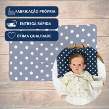 Anatomical Pillow With Flat Head And Printed For Baby Girls And Boys - Navy Polka Dot - View 5