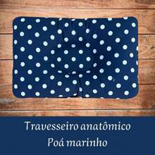 Anatomical Pillow With Flat Head And Printed For Baby Girls And Boys - Navy Polka Dot - View 11
