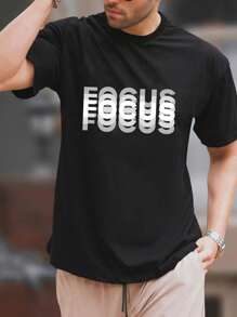 Focus Logo T-Shirt Shirt Blouse Unisex Men Women 100% Cotton Top Premium Streetwear New Release Fast Shipping Various Colors!! Plus Size - 黑色 - 查看 1