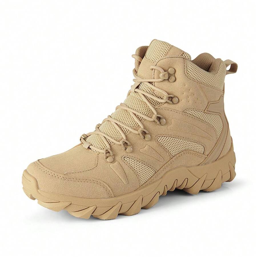 Military Tactical Work Boots For Hiking Motorcycling And Combat Outdoors - 卡其色 - 查看 1