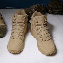 Military Tactical Work Boots For Hiking Motorcycling And Combat Outdoors - 卡其色 - 查看 8