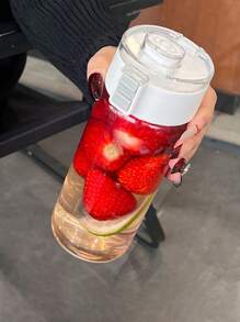 1 件保温水杯，带茶叶浸泡器 - 耐高温、防震、运动和旅行杯，大容量，简约设计，适合办公室、户外、夏季、男女，水瓶 - 無色 - 查看 7