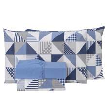 4-Piece Double Bed Sheet Set Percale 100% Cotton - CL07 - Xem 2