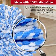 1/2 Gói Thay Thế Cây Lau Nhà Xoay Bằng Sợi Microfiber Cho Hệ Thống 2 Bình Chứa O-Cedar/Viledo RinseClean Chỉ Có Đầu Lau Nhà, Vệ Sinh, Nhà Bếp, Không Có Xô (Một Kích Thước = 2 Chiếc) - Màu xanh lam - Xem 5