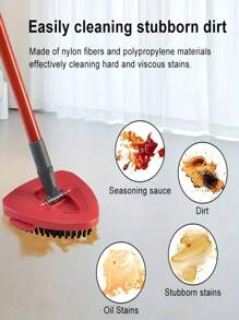 1/2 piezas Compatible con el cepillo de limpieza triangular grande RinseClean de O-Cedar, repuesto del cabezal de trapeador para cepillo y trapeador de piso, pieza de repuesto de herramienta de limpieza de piso del hogar - Rojo - Ver 7