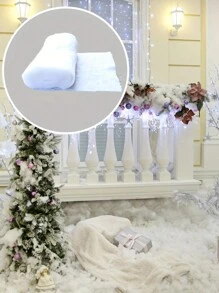 1 pieza Rollo grande de nieve artificial, decoración de árbol, mantel de fiesta, decoración de mesa, fondo blanco para fotos, manta suave y esponjosa, alfombra de nieve falsa para vacaciones, mejor regalo de invierno, decoraciones de cumpleaños y Navidad, decoración de habitación