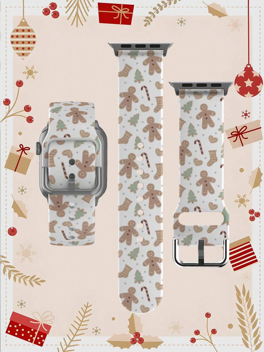 姜饼人 1 件女士和男士时尚休闲多色硅胶表带配 Apple Watch 表带 38mm 40mm 41mm 45mm 44mm 42mm 46mm 49mm 表带，柔软、有弹性、透气舒适表带替换表带 Apple Watch Ultra 系列 10/SE/9/8/7/5/4/3/2/1 智能表带配件 - 42mm/44mm/45mm/49mm(46mm S10) - 查看 1