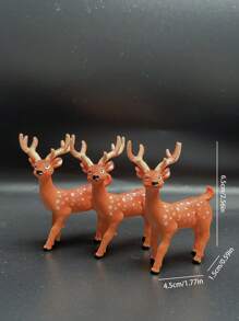 3pcs/5 Pcs Retro Imitation Deer Antlers Reindeer Tree Statue Decorations Colorful Resin Mini Deer Statues Mini Tree Ornaments Crafts Very Suitable For Decoration And Display Best Gifts Birthday