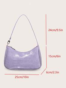 Túi đeo hông nữ họa tiết da cá sấu màu trơn, thích hợp cho việc đi lại hàng ngày và du lịch - Màu tím - Xem 5