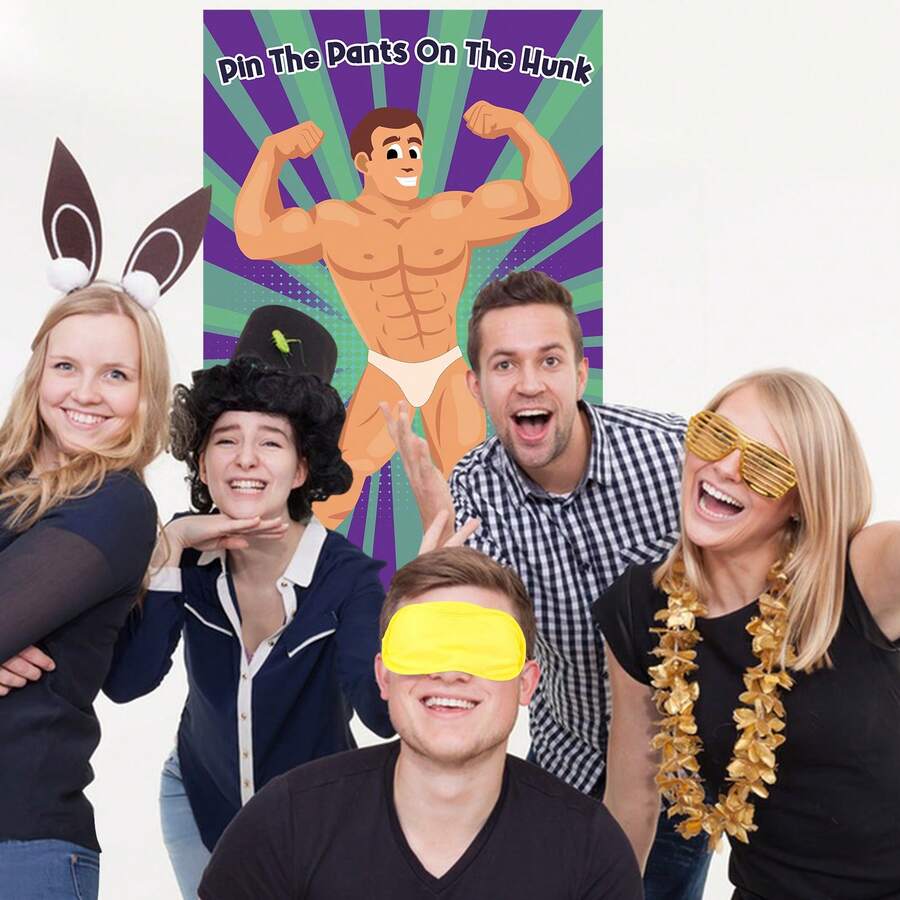 Bridal Shower & Bachelorette Party Game Set Pin The Pants On The Hunk