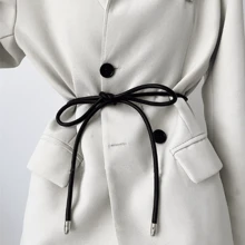 حزام خصر أنيق من الجلد للنساء، طراز كوري نحيف للخصر، حبل خصر مزين بسيط للفستان في عيد الحب، الصيف، المدرسة، الخريف، هالوين