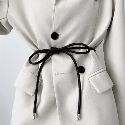 1pc Women Elegant Leather Cinched Waist Belt, Korean Style Skinny Waistband, Simple Decor Tie Cinched Waist Rope For Dress Valentine's Day Valentines Summer, School Fall, Autumn, Halloween