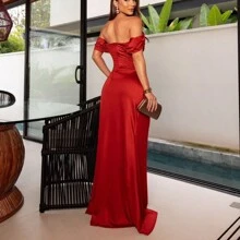 Chic Bridesmaid/Graduation Party Dress - Naranja Quemada - Ver 2