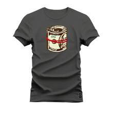 Comfortable Printed Cotton T-Shirt Doll T-Shirt - Màu xám đen - Xem 1