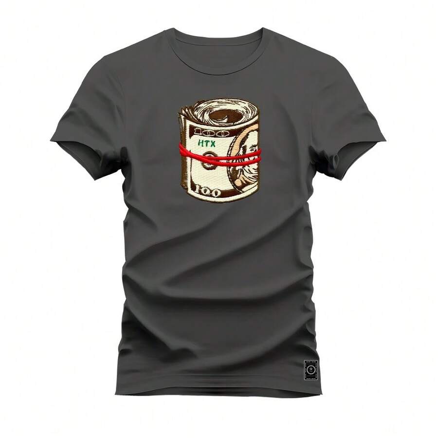 Comfortable Printed Cotton T-Shirt Doll T-Shirt - Màu xám đen - Xem 1