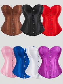 Women's Fishbone Shaping Bustier Crop Top, Waist Cincher Tight Top, New Year Party, Valentine's Day, Holiday Tops, Corset Top, Halloween Costume - Multicolor - View 3