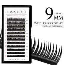 12 Rows D Curl Wet Look Cosplay Eyelash Extensions Cluster Volume Lashes 8-15mm DIY Soft Mink False Eyelashes