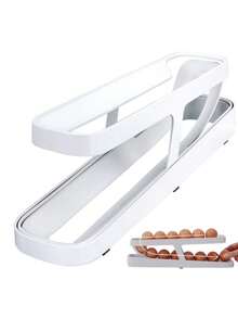 1 件装冰箱鸡蛋储存滚轮托盘' - 白色 - 查看 7